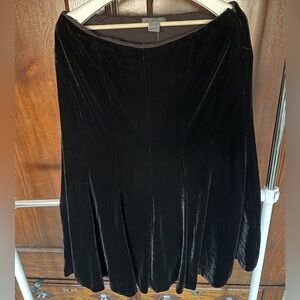 Ann Taylor Dark Brown Pleated Midi Skirt